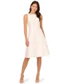 Adrianna Papell Sleeveless Mikado Fit & Flare Midi Dress In White