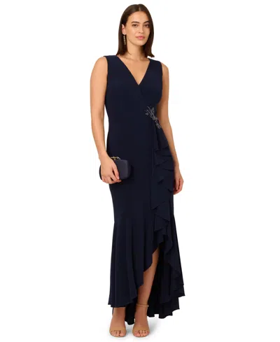 Adrianna Papell Women's Sleeveless Knit Mermaid Dress In Blue