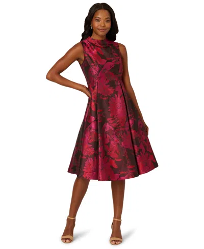 Adrianna Papell Chrysanthemum Jacquard Fit & Flare Cocktail Dress In Multi