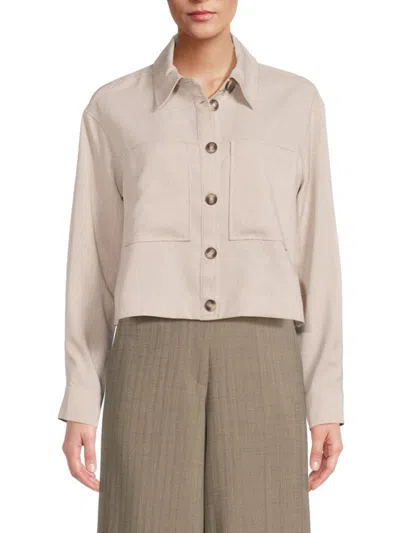 ADRIANNA PAPELL WOMEN'S SOLID SHIRT JACKET