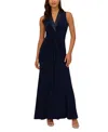 Adrianna Papell Women's Surplice Gown In Midnight