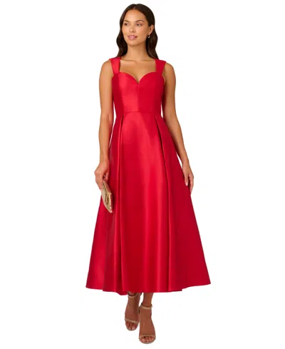 Adrianna Papell Women's Sweetheart-neck Mikado Gown In Red