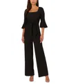 Adrianna Papell Women's Tie-front Bell-sleeve Jumpsuit In Black