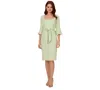 Adrianna Papell Women's Tie-front Bell-sleeve Sheath Dress In Green