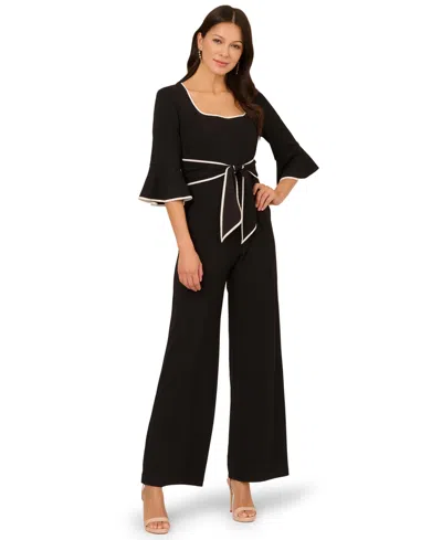 Adrianna Papell Women's Tie Waist Jumpsuit In Black