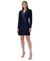 Adrianna Papell Jersey Tuxedo Dress In Black