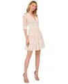 ADRIANNA PAPELL WOMEN'S V-NECK LACE EMBROIDERY DRESS