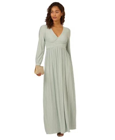 Adrianna Papell Women's V Neck Blouson Embellished Gown Pink Size 0