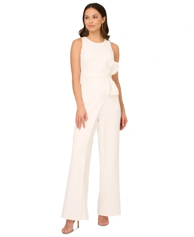 Adrianna Papell Women's Wide-leg Crepe Jumpsuit In Ivory