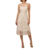 Adrianna Papell Women's Floral Embroidery Illusion Fit & Flare Midi Dress In Multi