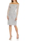 ADRIANNA PAPELL WOMENS BURNOUT MINI COCKTAIL AND PARTY DRESS