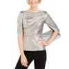 Adrianna Papell Womens Cape Metallic Blouse In Gold