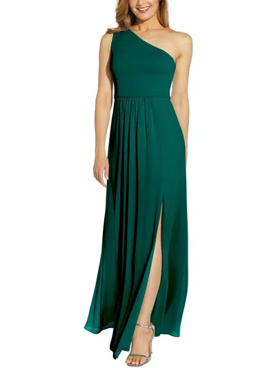 Adrianna Papell Womens Chiffon Maxi Evening Dress In Green