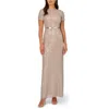 Adrianna Papell Womens Sequined Polyester Evening Dress In Multi