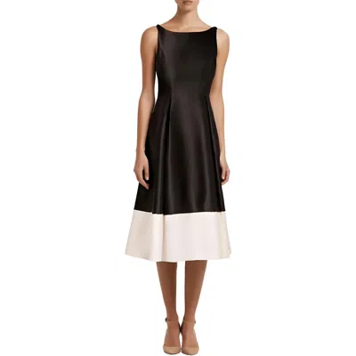 Adrianna Papell Womens Contrast Trim Polyester Midi Dress