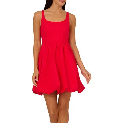 Adrianna Papell Womens Corset Seamed Cotton Mini Dress In Red