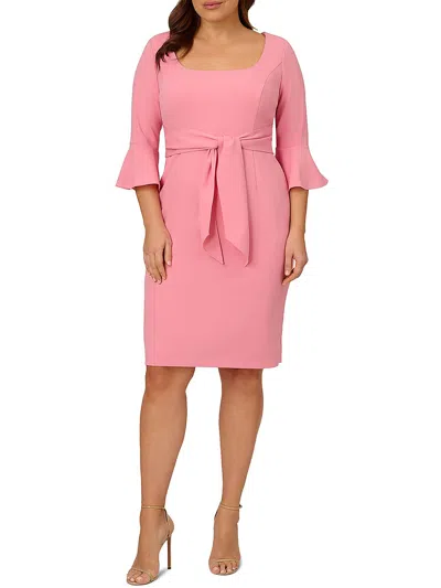 Adrianna Papell Womens Crepe Bell Sleeve Cocktail And Party Dress In Multi