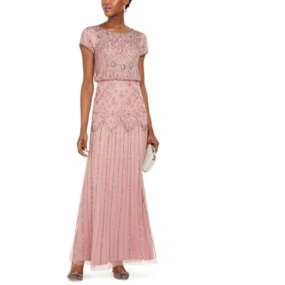 Adrianna Papell Womens Embellished Blouson Evening Dress In Multi