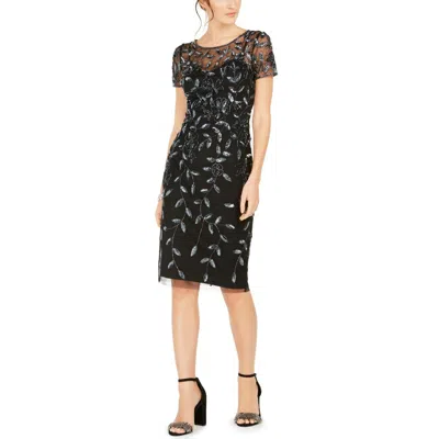 Adrianna Papell Womens Embellished Knee-length Cocktail Dress In Multi