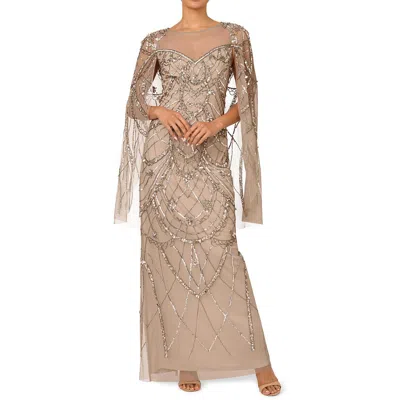Adrianna Papell Womens Embellished Manmade Evening Dress In Silver |  ModeSens