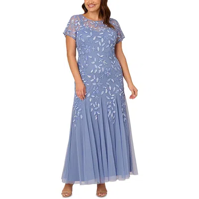 Adrianna Papell Womens Embellished Maxi Evening Dress In Multi