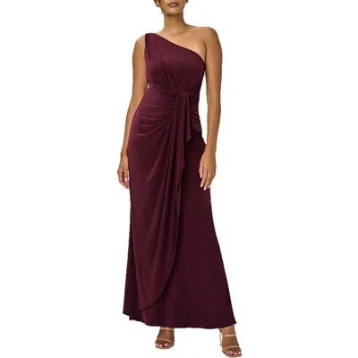 ADRIANNA PAPELL WOMENS FAUX WRAP LONG EVENING DRESS