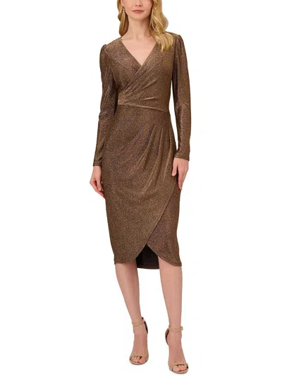 Adrianna Papell Womens Floral Print Cropped Jumpsuit In Brown