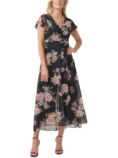 Adrianna Papell Womens Floral Print Cropped Jumpsuit In Multi