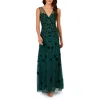 Adrianna Papell Embellished Mesh Overlay Gown In Multi