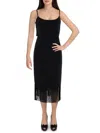 ADRIANNA PAPELL WOMENS FRINGE POLYESTER SHEATH DRESS