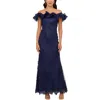 Adrianna Papell Women's Ruffled Off-the-shoulder Mermaid Gown In Multi