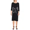 Adrianna Papell Womens Knee-length Front Tie Wear To Work Dress In Multi