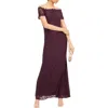 Adrianna Papell Womens Lace Long Evening Dress In Red