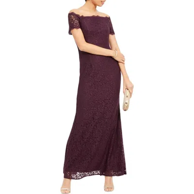 Adrianna Papell Womens Lace Long Evening Dress In Red