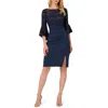Adrianna Papell Floral Lace Combo Dress In Blue