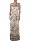 ADRIANNA PAPELL WOMENS MESH EMBROIDERED FORMAL DRESS