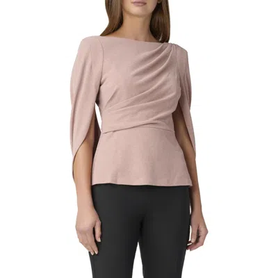 Adrianna Papell Womens Metallic Cape Sleeves Blouse In Pink