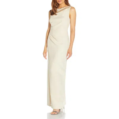 Adrianna Papell Womens Metallic Maxi Evening Dress In Multi