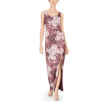 Adrianna Papell Womens Metallic Pleated Formal Dress In Multi