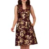 ADRIANNA PAPELL WOMENS METALLIC POLYESTER FIT & FLARE DRESS