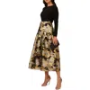 Adrianna Papell Womens Mixed Media Polyester Cocktail And Party Dress In Black