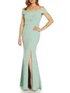 Adrianna Papell Womens Off-the-shoulder Maxi Evening Dress In Multi