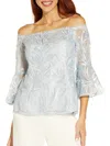Adrianna Papell Womens Off-the-shoulder Soutache Blouse In Multi