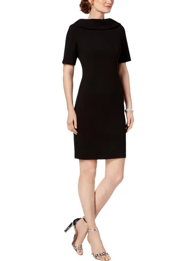 Adrianna Papell Womens Panel Midi Cocktail And Party Dress In Black