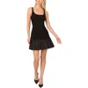 Adrianna Papell Womens Pleated Polyester Fit & Flare Dress In Black
