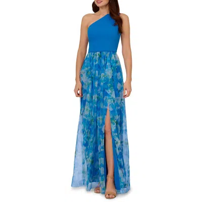 Adrianna Papell Womens Printed Polyester Maxi Dress In Multi