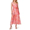 ADRIANNA PAPELL WOMENS PRINTED SATIN JUMPSUIT