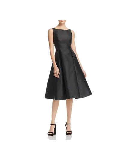 Adrianna Papell Womens Satin Pleated Evening Dress In Black