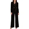 Adrianna Papell Womens Satin Trim Polyester Jumpsuit In Black