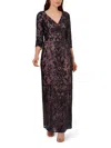 Adrianna Papell Womens Sequin 3/4 Sleeve Evening Dress In Multi